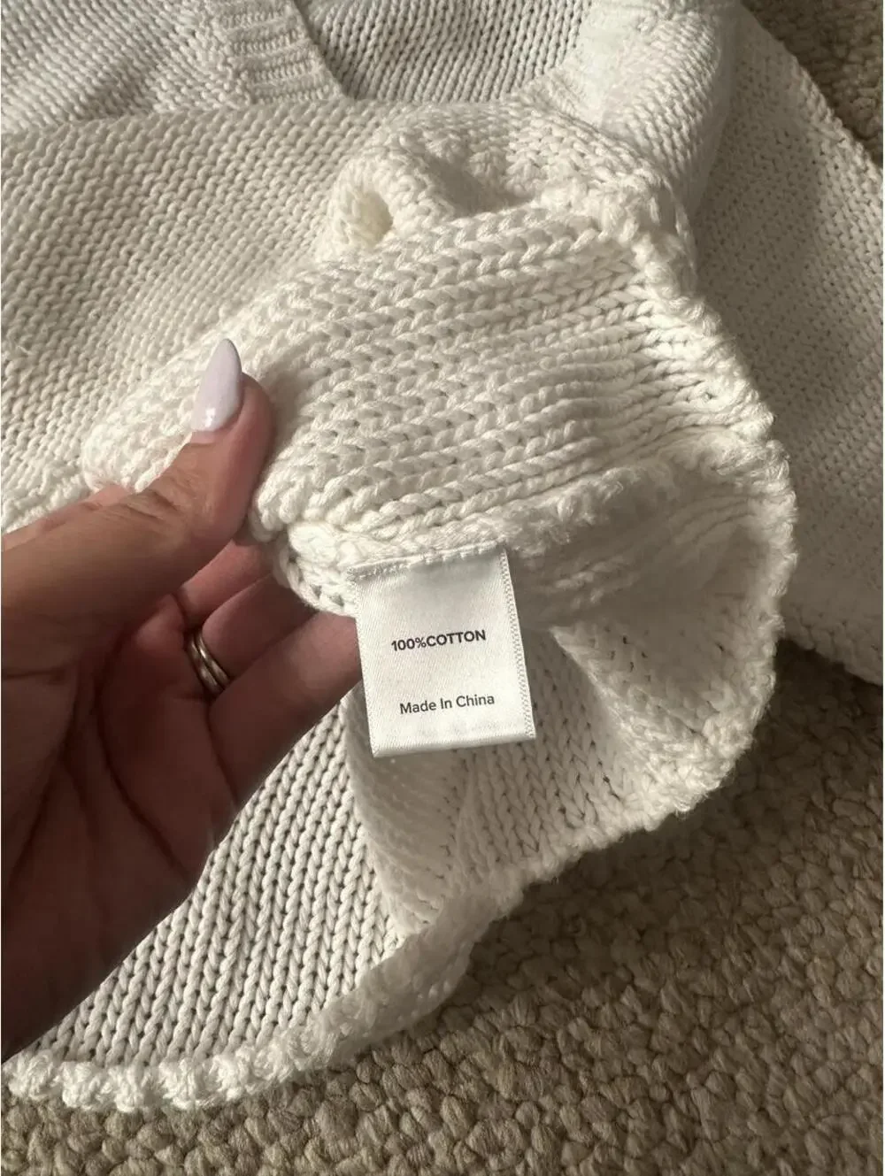 Anthropologie Roan + Ryan White cotton knit sweater top